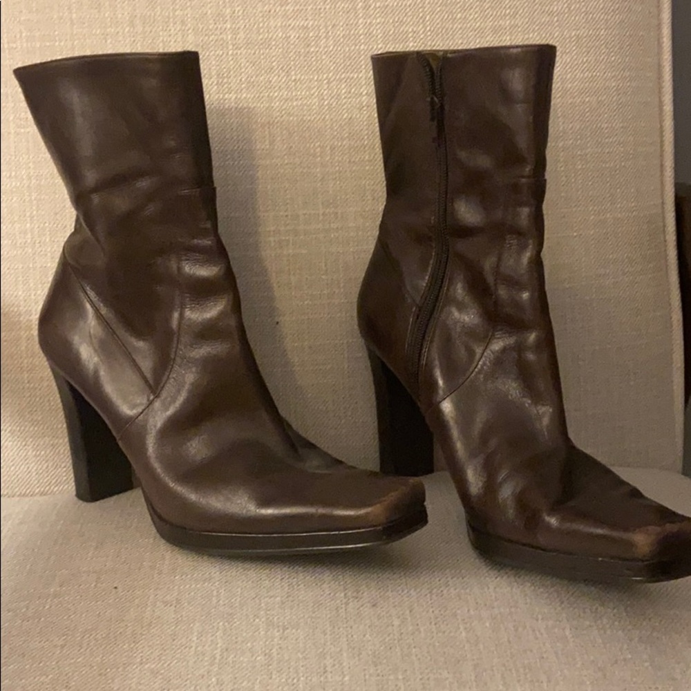Nine West leather boots - brown - size 9.5